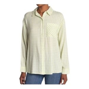 NWT Abound Oversized Plaid Ivory Dove Mason Green Size Small